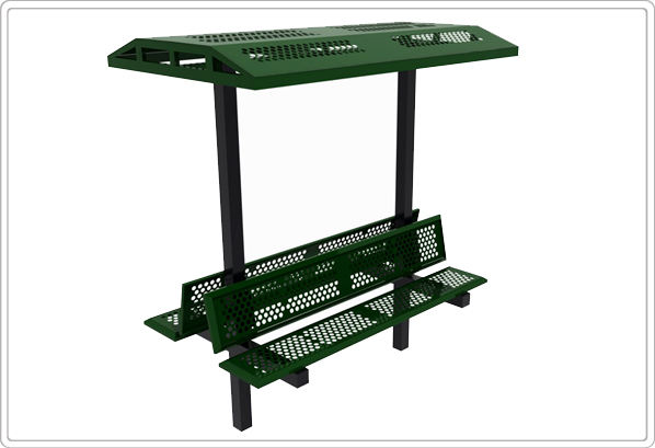 SportsPlay Equipment Sports Play Equipment 602-758 6 ft. Double Bench with Shade, Perforated