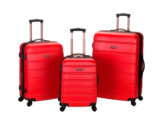 Fox Luggage Inc Rockland F160-Red Melbourne 3 Pc Abs Luggage Set