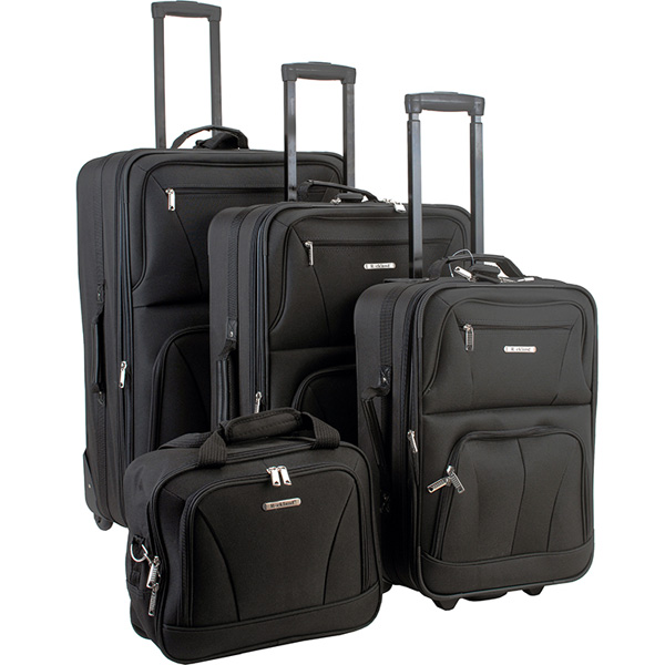 Fox Luggage Inc Rockland F32-Black 4Pc Black Luggage Set