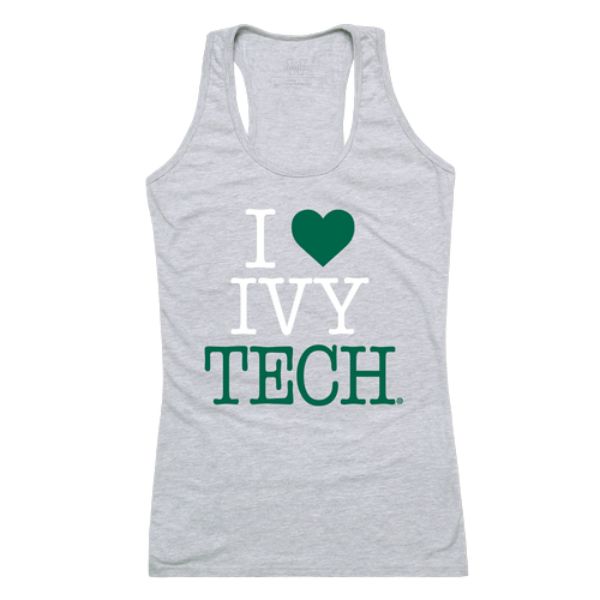 W Republic 532-526-HGY-04 Ivy Tech Community College Women I Love Tank Top&#44; Heather Grey - Extra Large