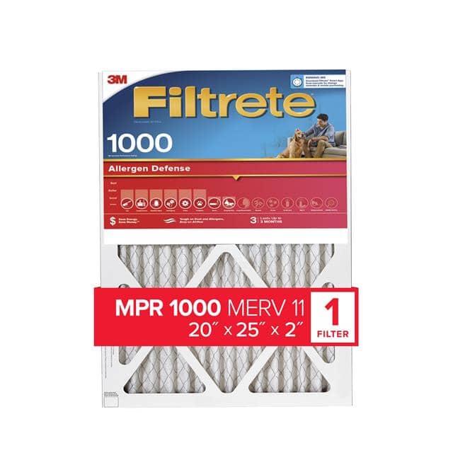 3M 118805 20 x 25 x 2 in. 1000 MPR Filtrete Electrostatic Air Filter&#44; Case of 4