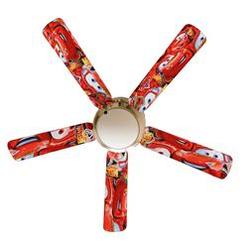 888 Cool Fans F52-0001059 52 in. Lightning McQueen Cars 5-Blades White Ceiling Fan with Lamp
