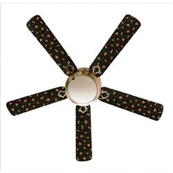 888 Cool Fans F52-0001009 52 in. Black & Red Cherry Cherries 5-Blades White Ceiling Fan with Lamp