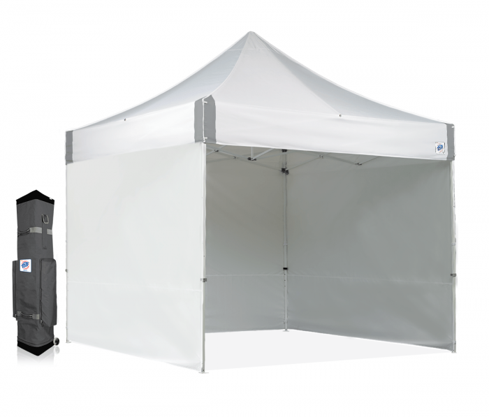 E-Z UP EZUES100S910WHRCVP 10 x 10 ft. White EZ Up ES100S Instant Commercial Canopy with Sidewalls & Widetrax Roller Bag