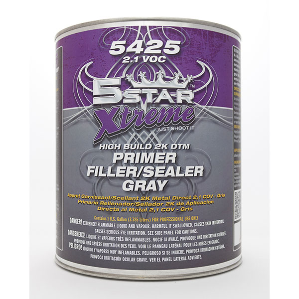 5 Star Extreme 5ST-5425-1 High Build 2K DTM Primer Filler Sealer&#44; Gray