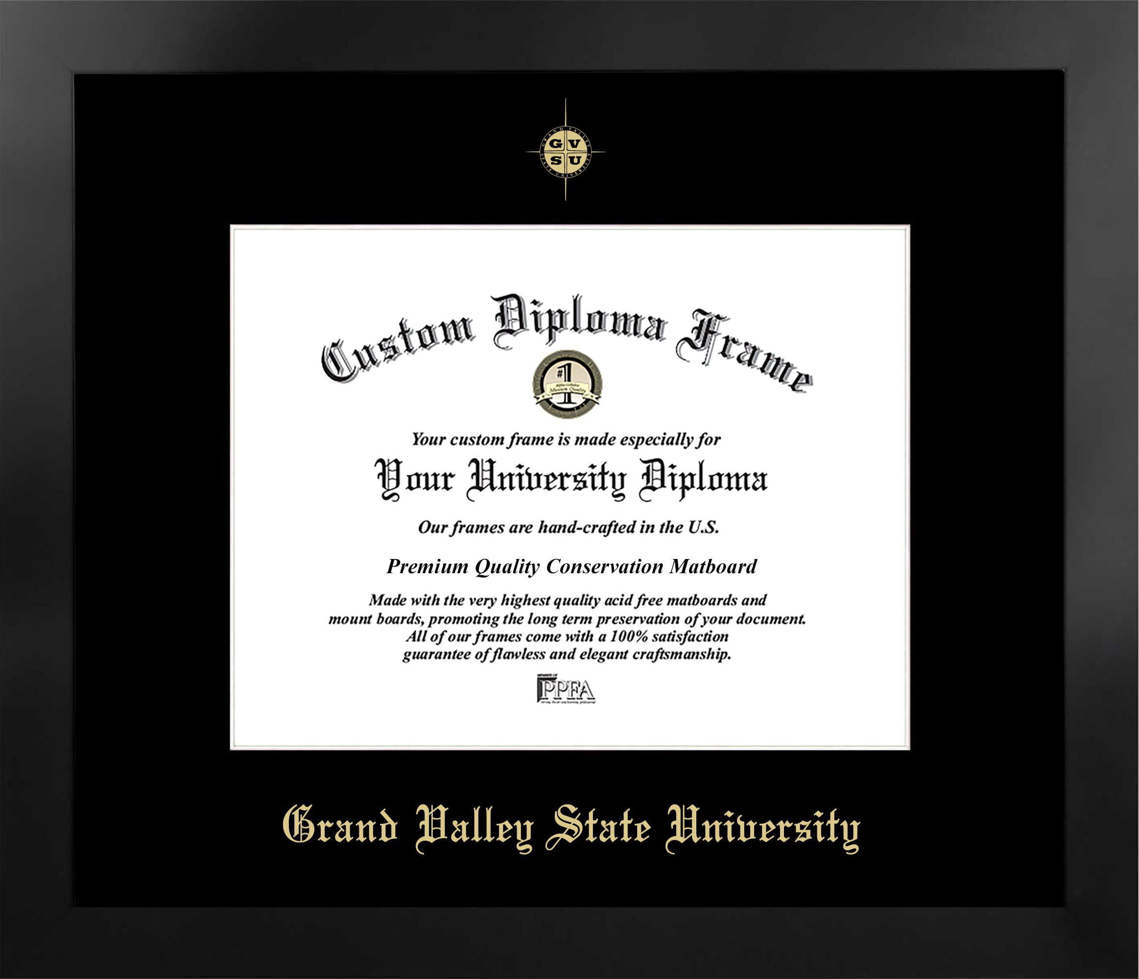 Campus Images MI980MBSGED108 7 x 9 in. Grand Valley State University Single Embossed Diploma Frame with Bonus Campus Images Lithograph&#44; Ma