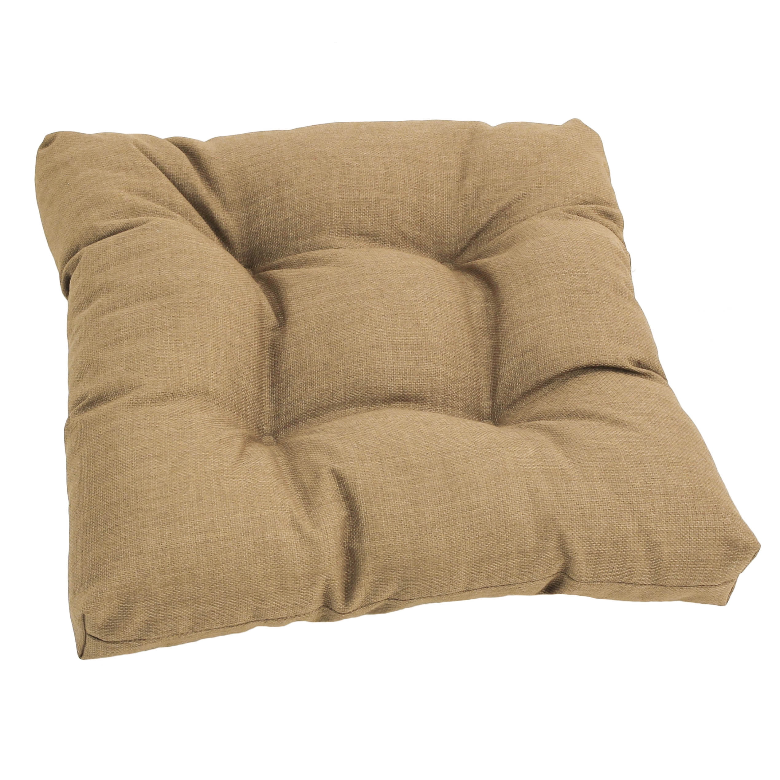 Blazing Needles 94005-1CH-REO-SOL-07 19 in. Squared Solid Spun Polyester Tufted Dining Chair Cushion&#44; Sandstone