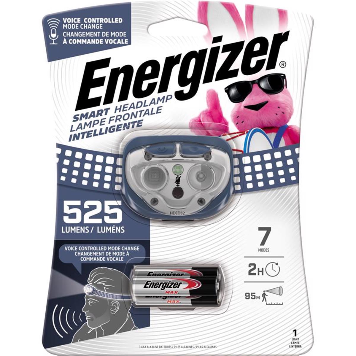 Energizer 3012464 Smart 525 Lumen Blue LED Head Lamp with AAA Battery