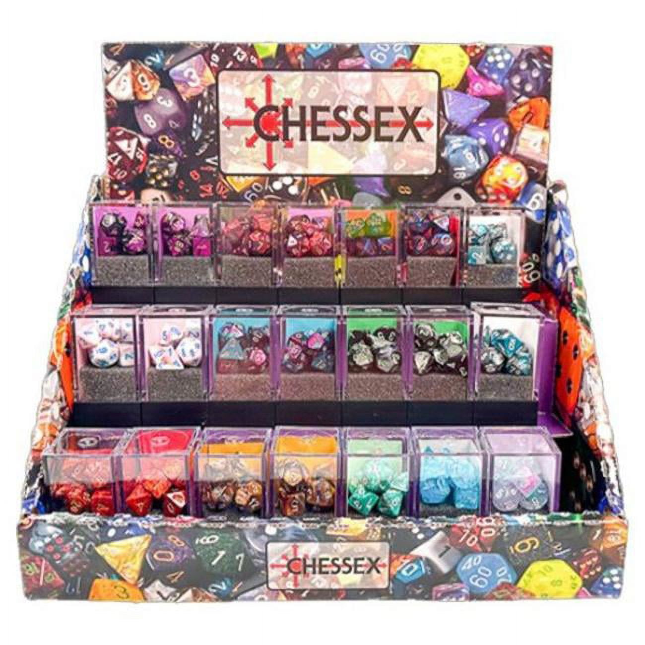 Chessex CHX20992 Cube Mini Dice - Set of 7 - Box of 50