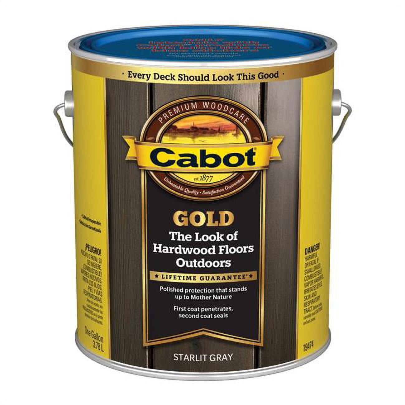cabot 1026553 1 gal Gold Low VOC Starlit Gray Varnish Stain&#44; Pack of 4