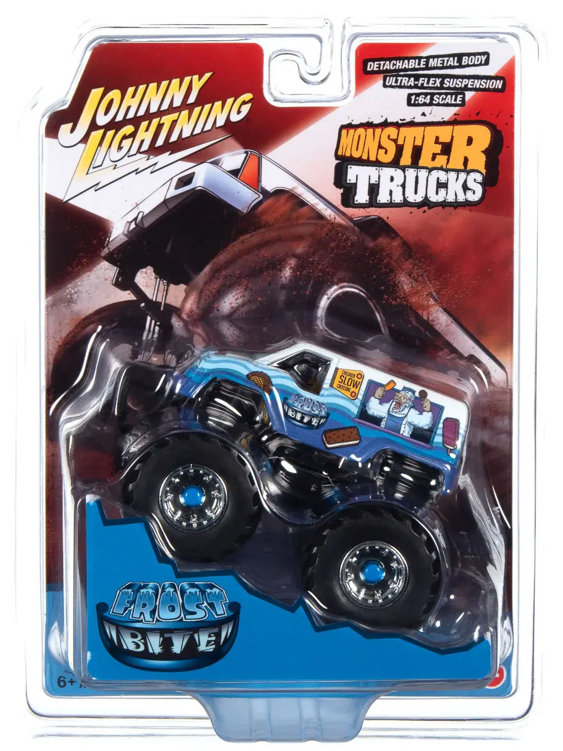Johnny Lightning JLSP308 Frost Bite Monster I Scream You Scream with Black Wheels & Driver Figure Monster Trucks Series 1 by 64 Scale Diecast Mod