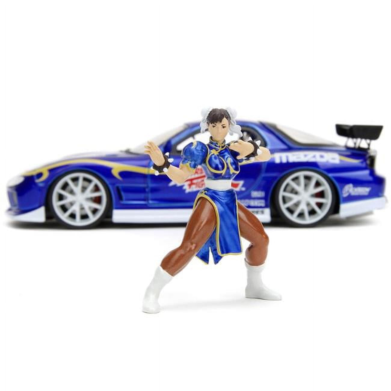 Jada Toys Jada 30838 1993 Mazda RX-7 Candy with Graphics & Chun-Li Diecast Figure Street Fighter Video Game Anime Hollywood Rides Series 1