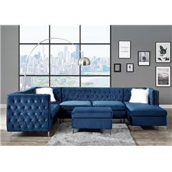 Acme Furniture 57340 7 x 33 x 29 in. Jaszira Modular Sectional Sofa - Left Facing & Right Facing Arms&#44; Blue Velvet