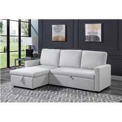 Acme Furniture LV00971 84 x 54 x 35 in. Hiltons Sleeper Sectional Sofa with Storage&#44; White Fabric
