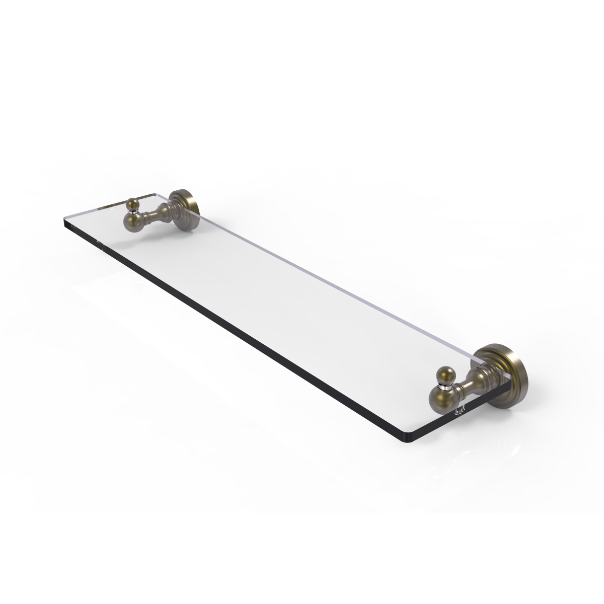 Allied Brass WP-1-22-ABR 22 in. Waverly Place Collection Glass Vanity Shelf with Beveled Edges, Antique Brass
