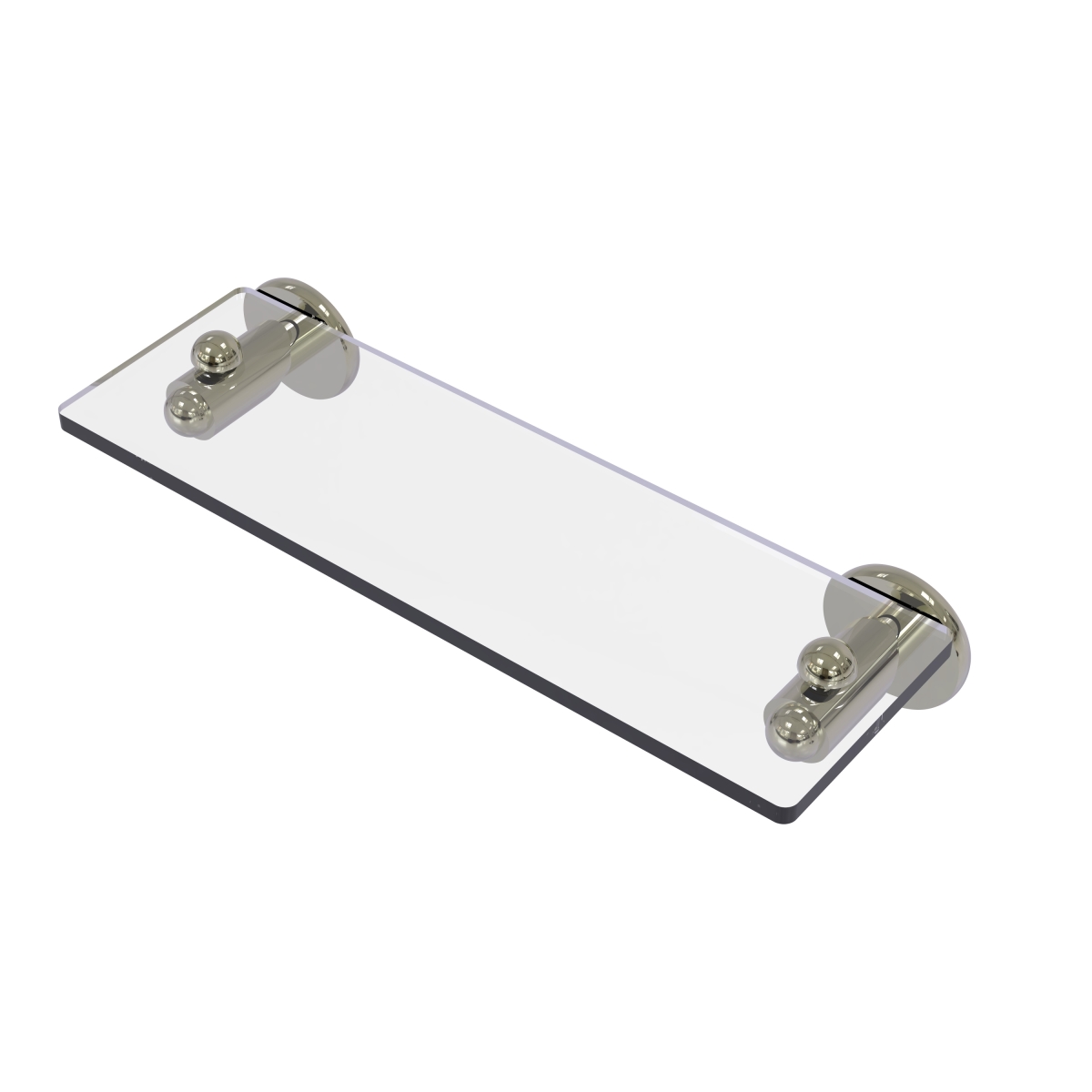 Allied Brass SH-1-16-PNI 16 in. Soho Collection Glass Vanity Shelf with Beveled Edges, Polished Nickel