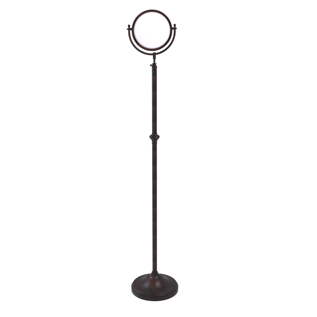 Allied Brass DMF-2-5X-VB 8 in. dia. Adjustable Height Floor Standing Make-Up Mirror with 5X Magnification, Venetian Bronze