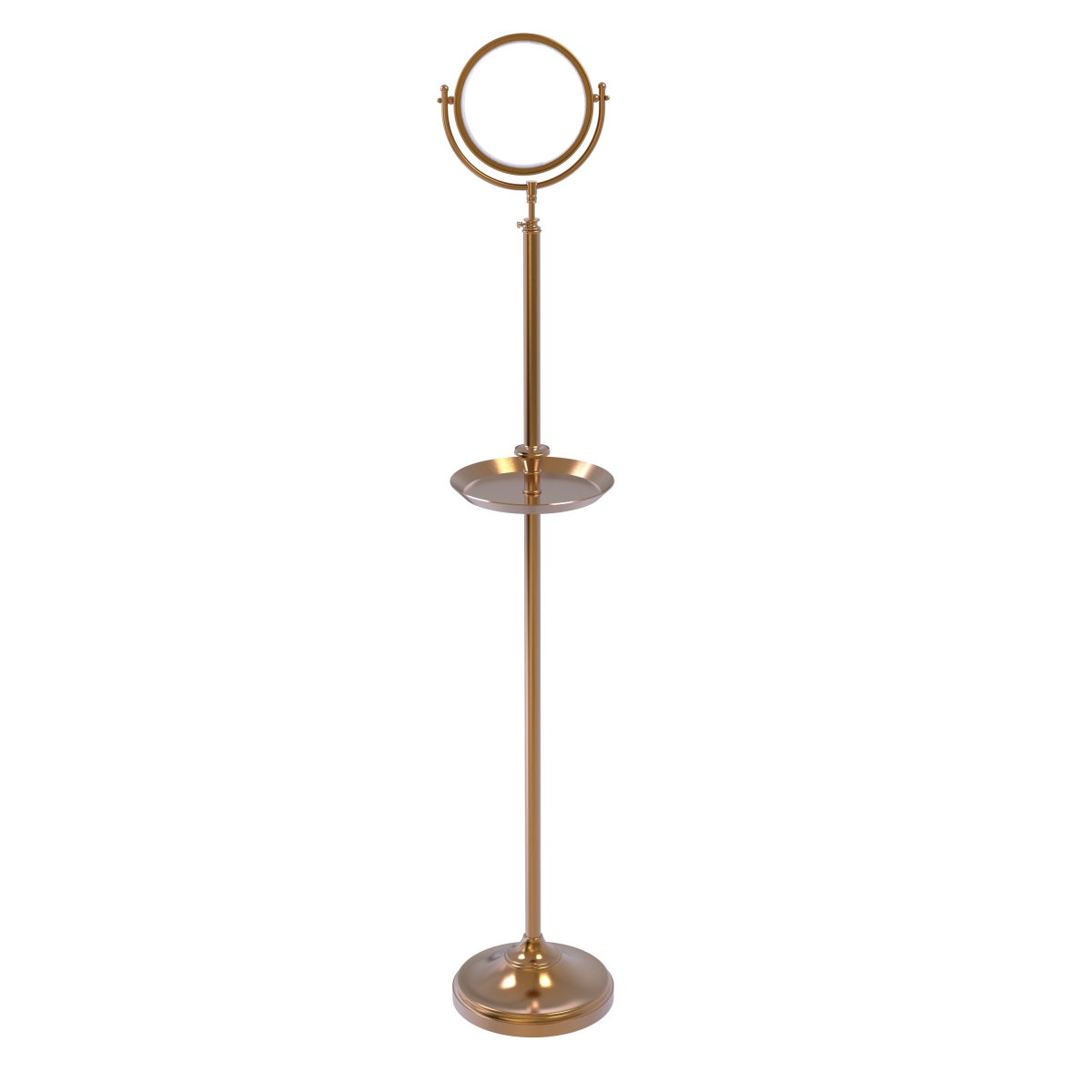 Allied Brass DMF-3-4X-BBR Floor Standing Make-Up Mirror 8 in. dia. with 4X Magnification & Shaving Tray, Brushed Bronze
