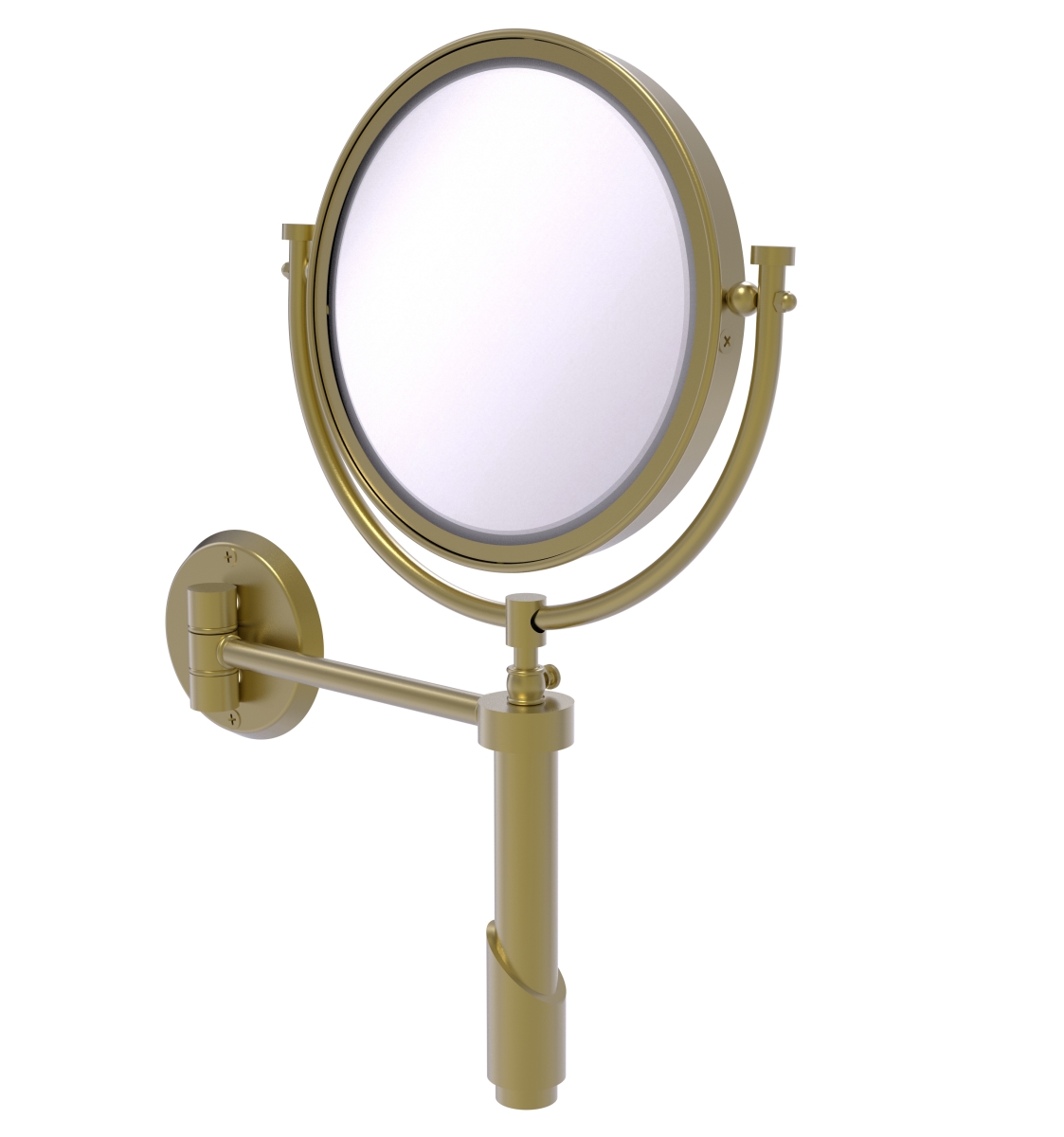 Allied Brass TRM-8-2X-SBR Tribecca Collection Wall Mounted Make-Up Mirror 8 in. Diameter with 2X Magnification, Satin Brass