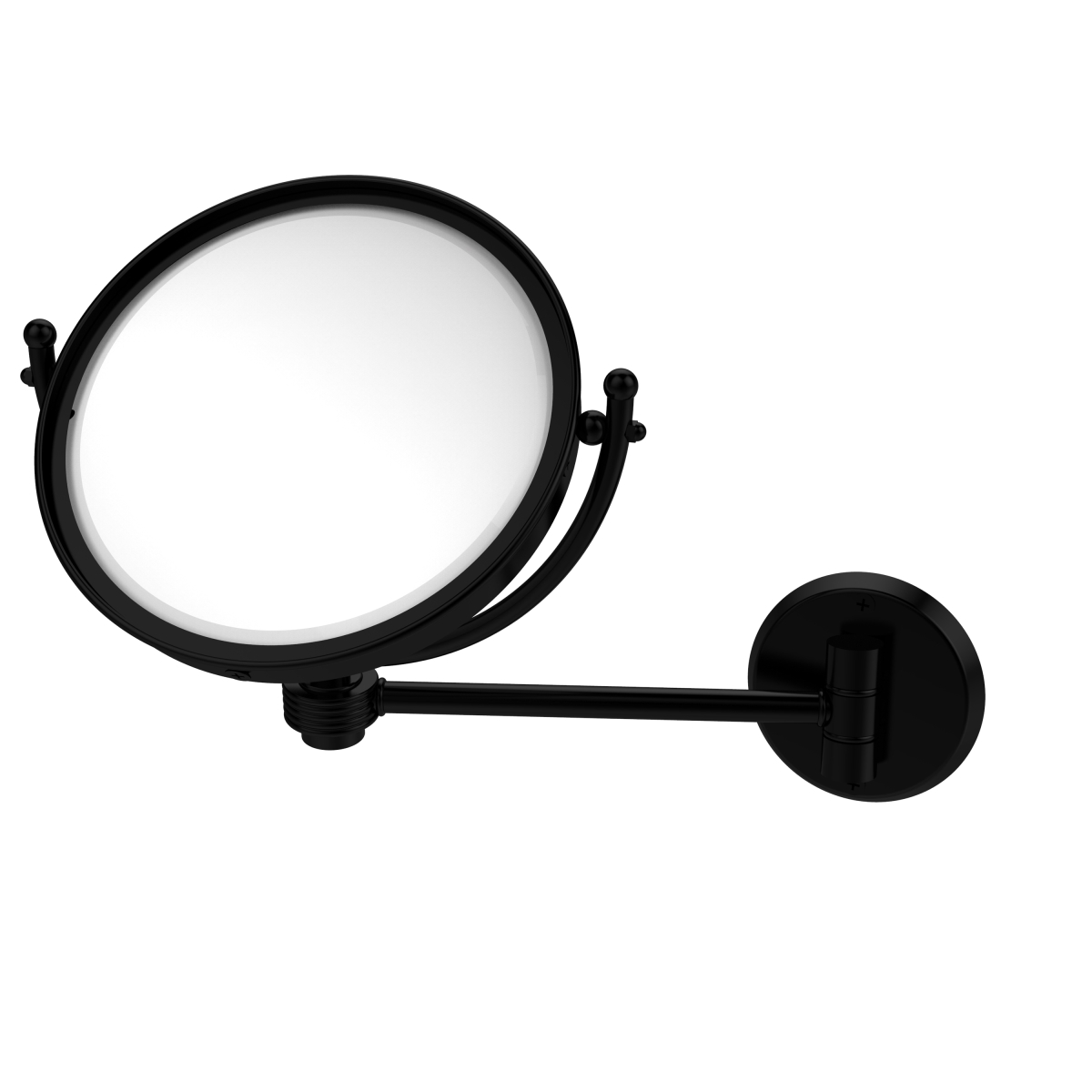 Allied Brass WM-5G-3X-BKM 8 in. Groovy Style Wall Mounted Make-Up Mirror 3X Magnification, Matte Black