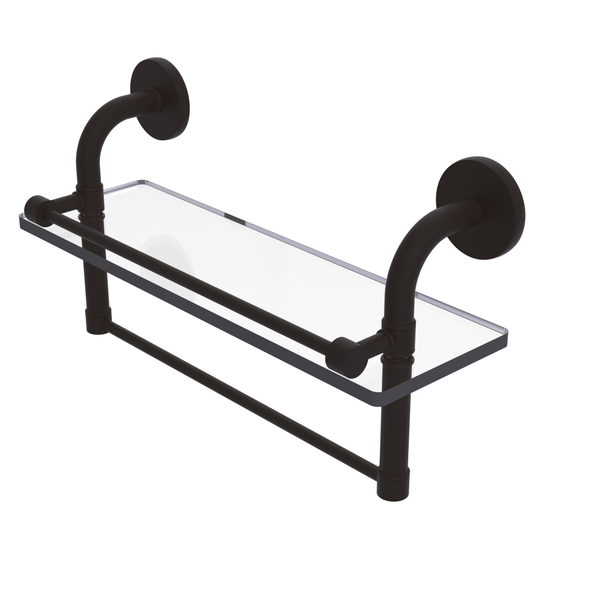 Allied Brass RM-1-16TB-GAL-ORB Remi Collection 16 in. Gallery Glass Shelf with Towel Bar, Oil Rubbed Bronze