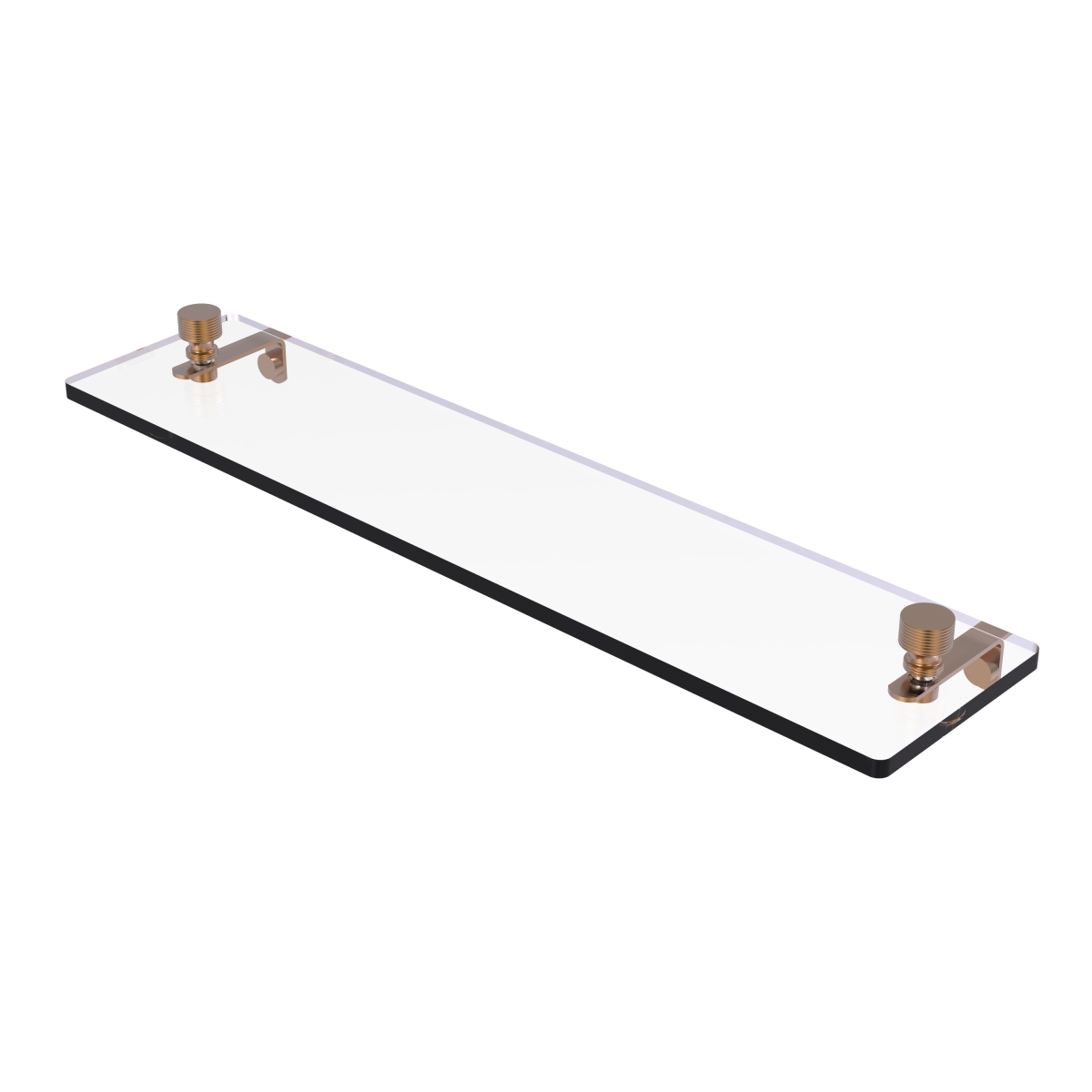 Allied Brass FT-1-22-BBR Foxtrot 22 in. Glass Vanity Shelf with Beveled Edges, Brushed Bronze