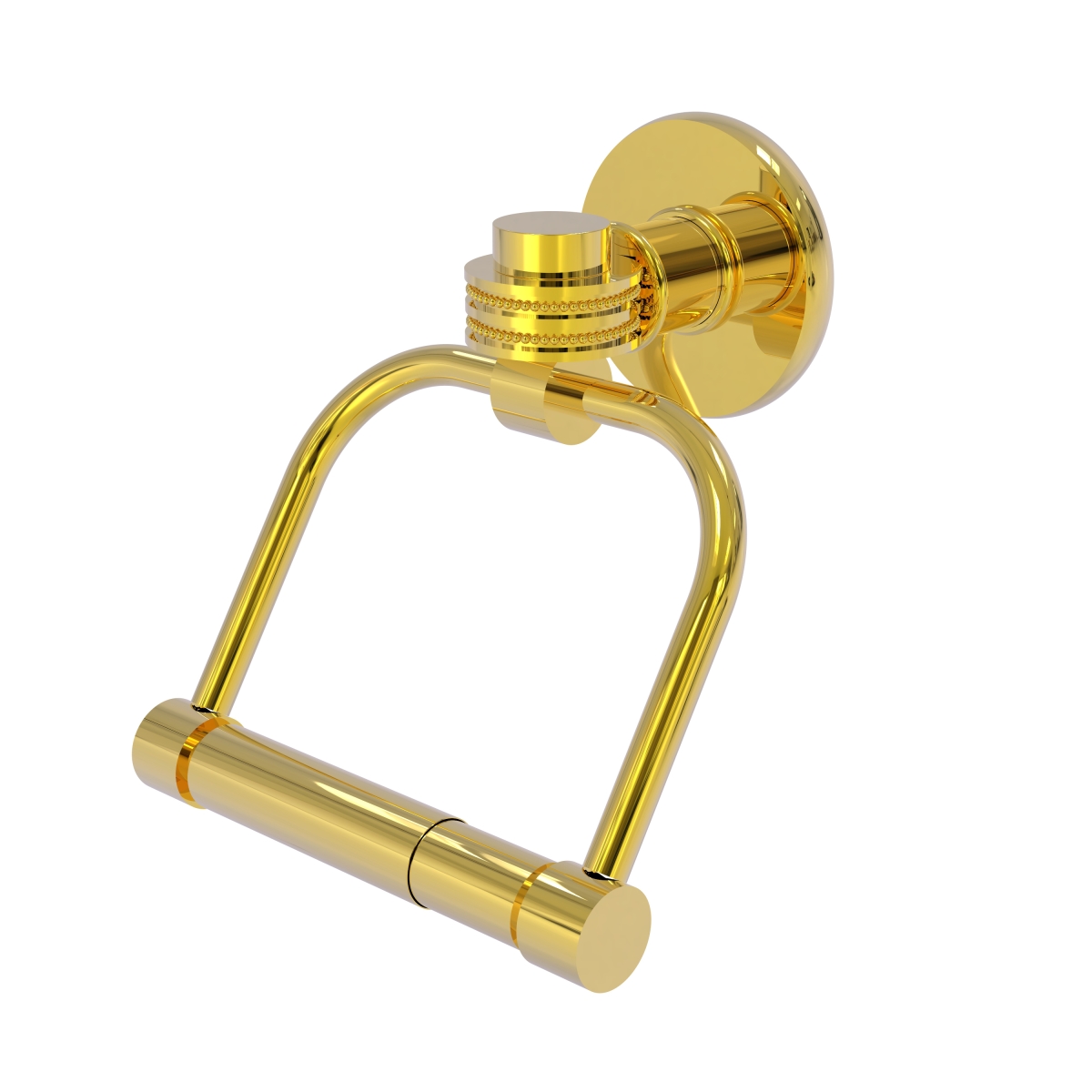 Allied Brass 2024D-UNL Continental Collection 2 Post Toilet Tissue Holder with Dotted Accents, Unlacquered Brass