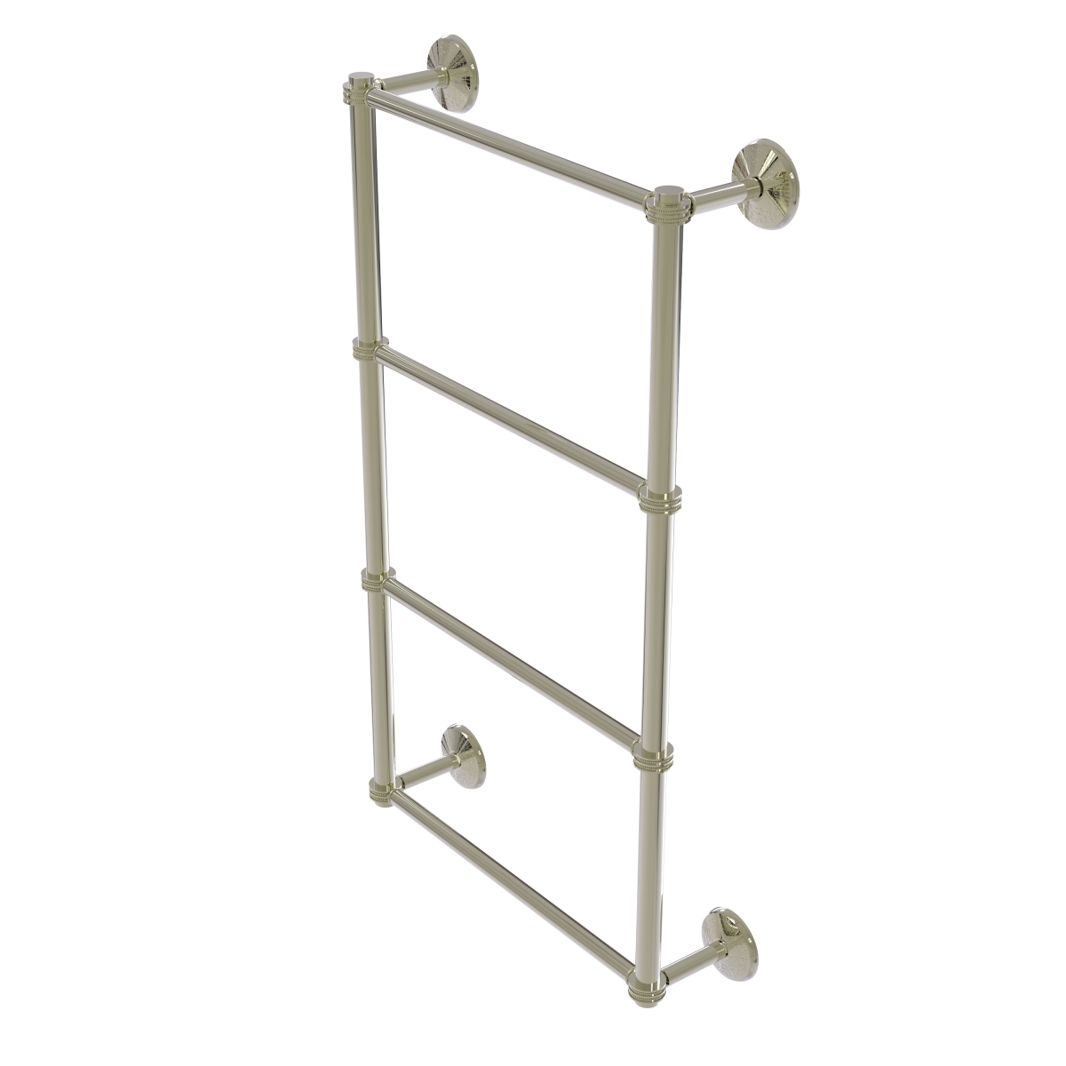 Allied Brass MC-28D-30-PNI 30 in. Monte Carlo Collection 4 Tier Ladder Towel Bar with Dotted, Polished Nickel