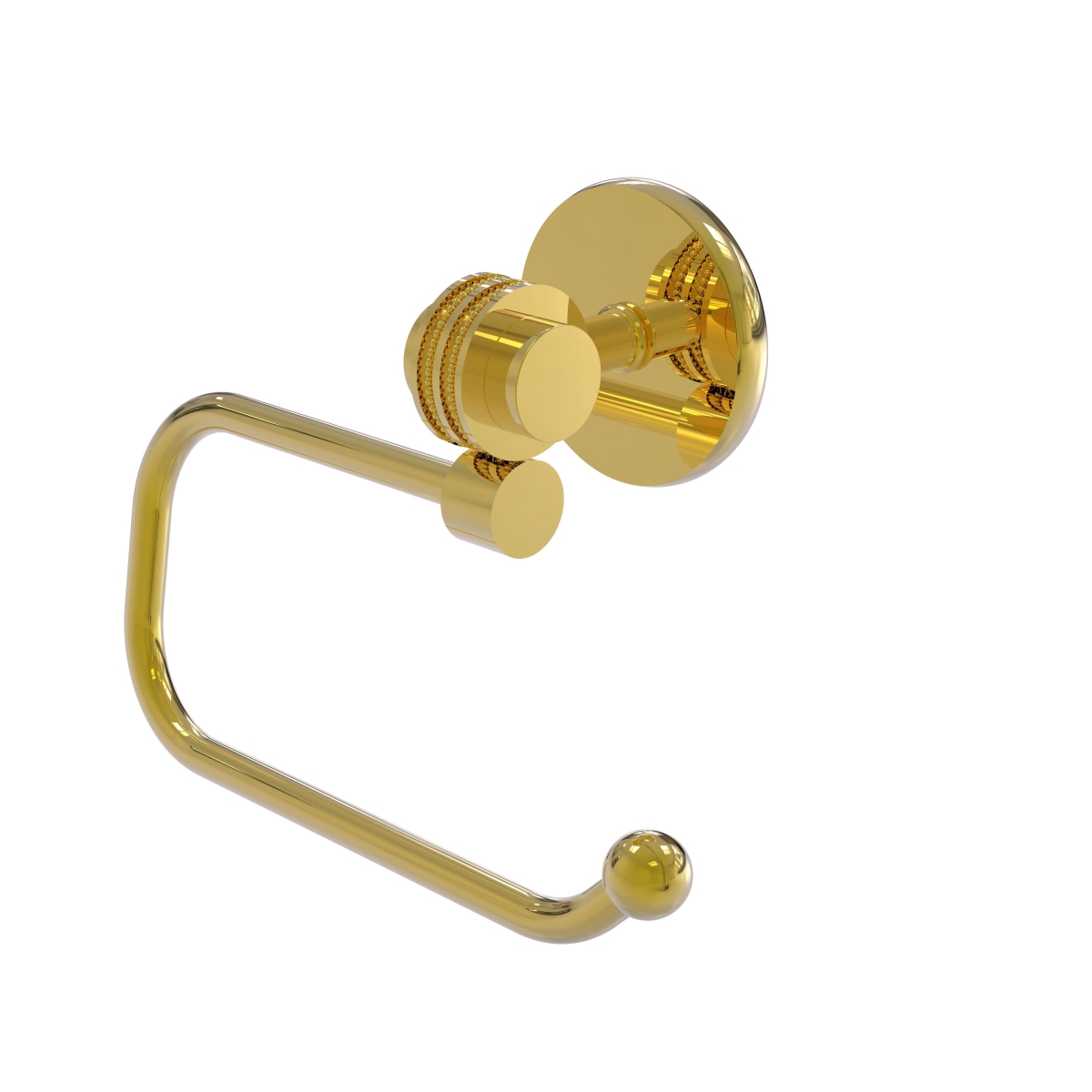 Allied Brass 7224ED-PB Satellite Orbit Two Collection Euro Style Toilet Tissue Holder with Dotted Accents, Polished Brass