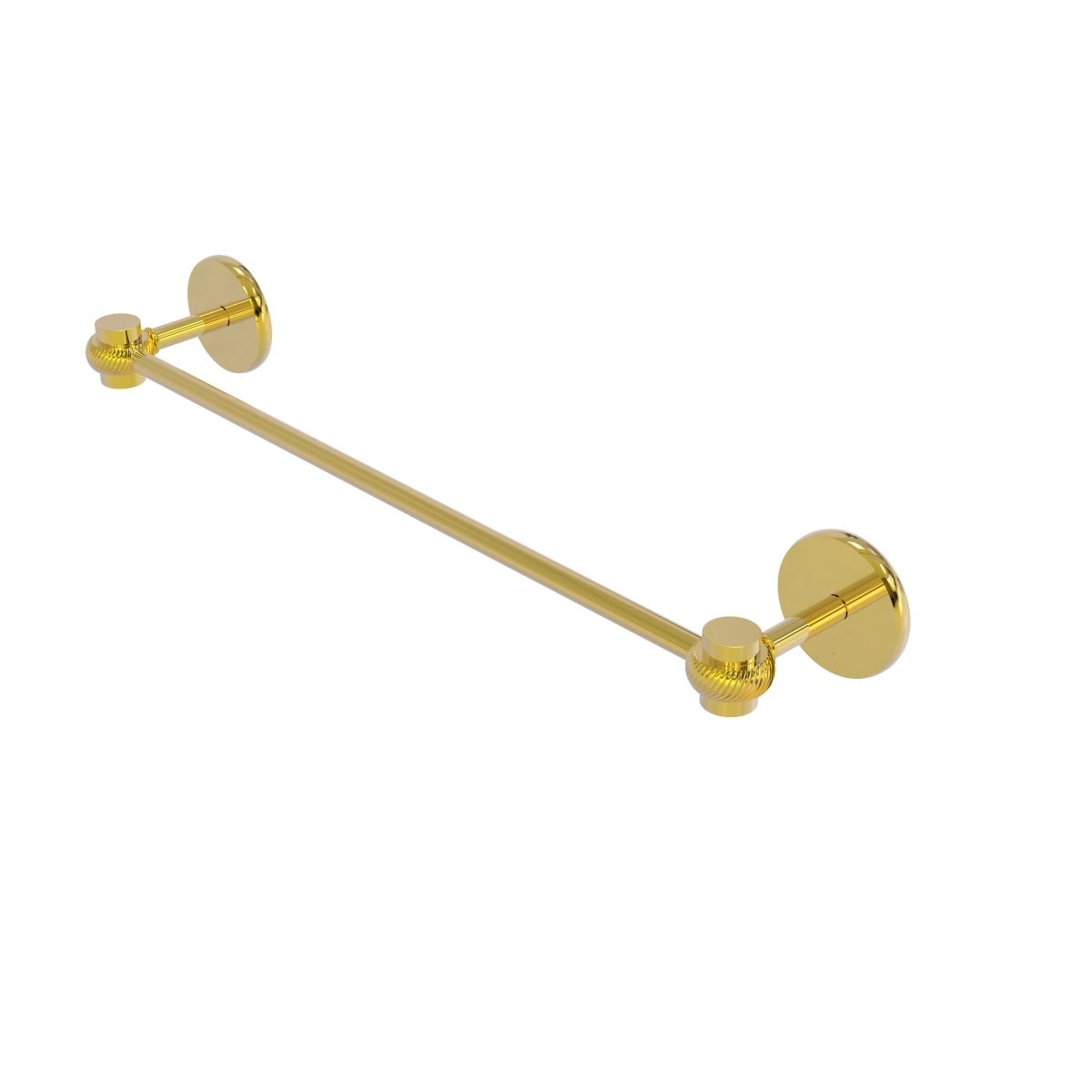 Allied Brass 7131T-24-PB 24 in. Satellite Orbit One Collection Towel Bar with Twist Accents, Polished Brass