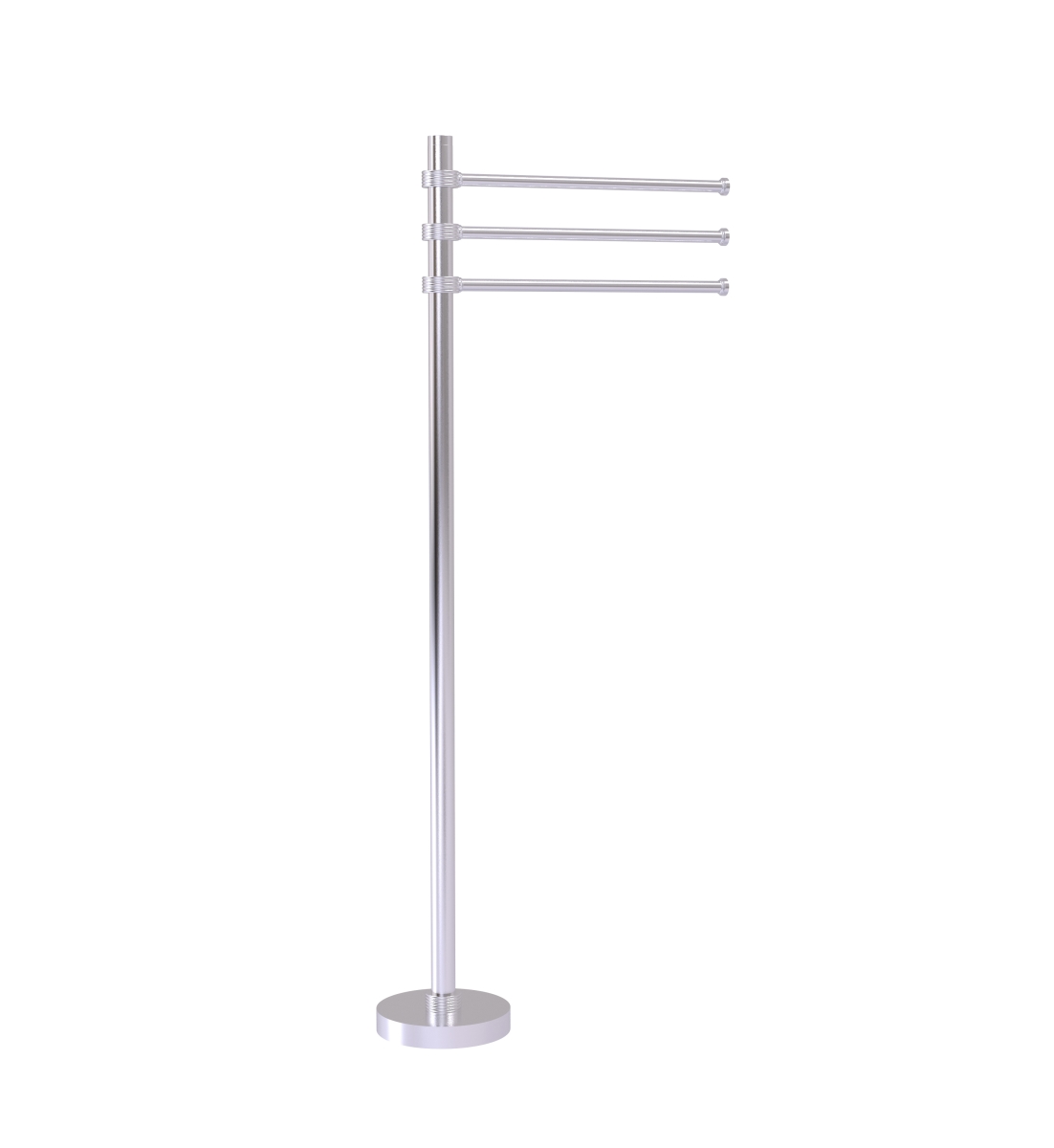 Allied Brass TS-45G-SCH 12 in. Towel Stand with 3 Pivoting Arms, Satin Chrome - 39 x 9.25 x 15.3 in.