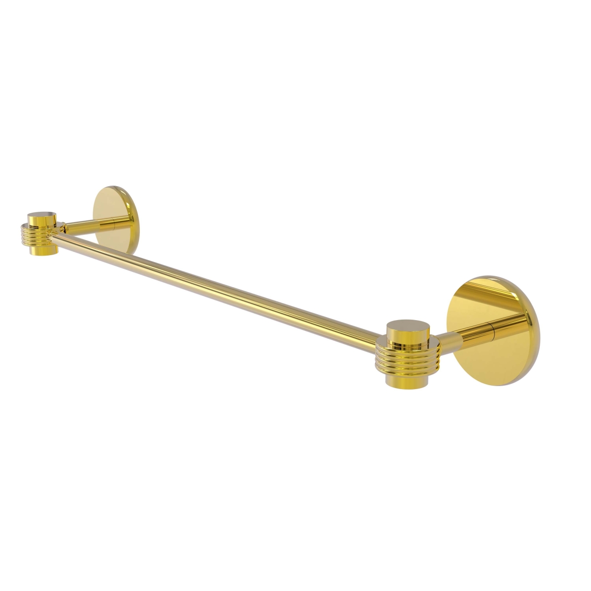 Allied Brass 7131G-36-PB 36 in. Satellite Orbit One Collection Towel Bar with Groovy Accents, Polished Brass