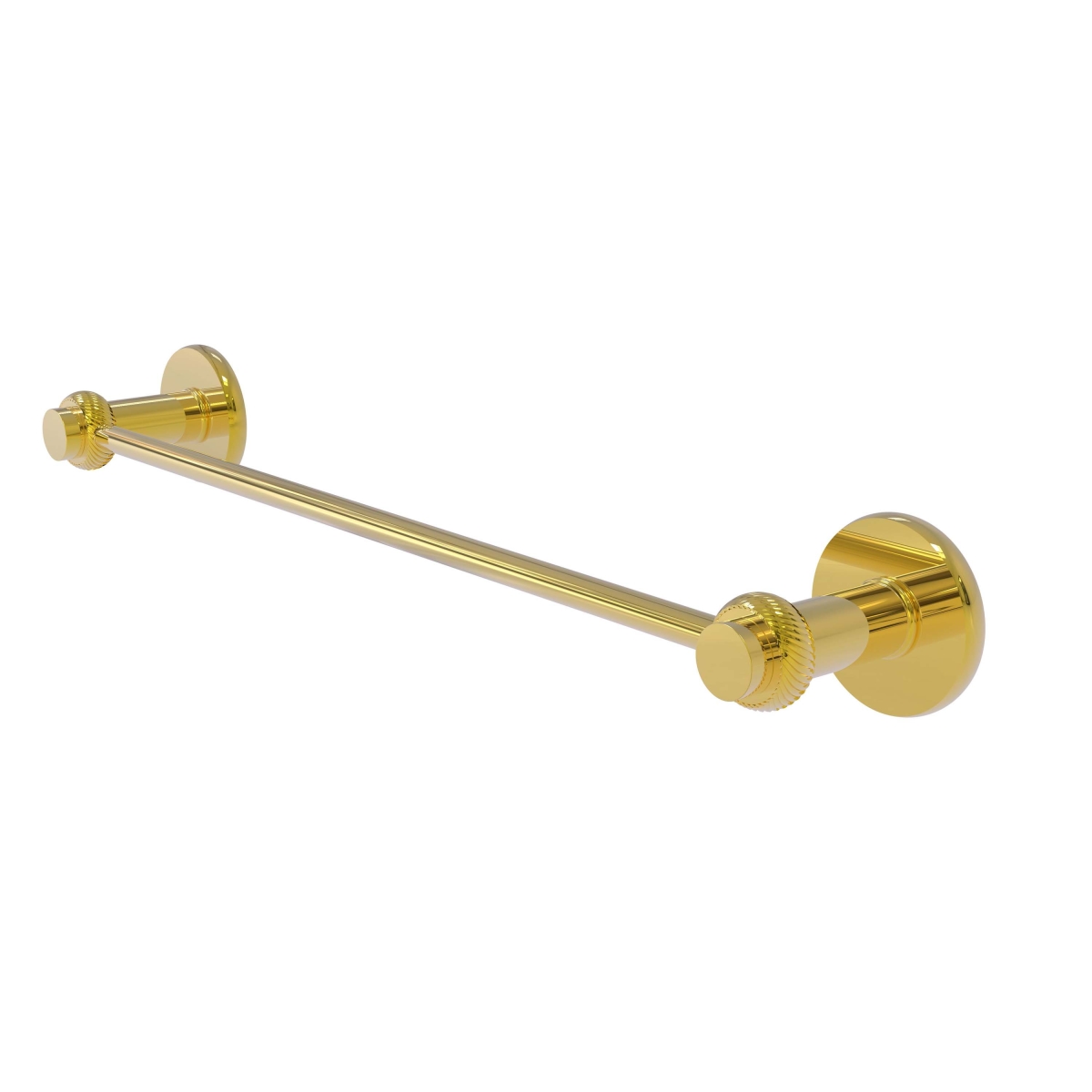 Allied Brass 931T-30-PB 30 in. Mercury Collection Towel Bar with Twist Accent, Polished Brass