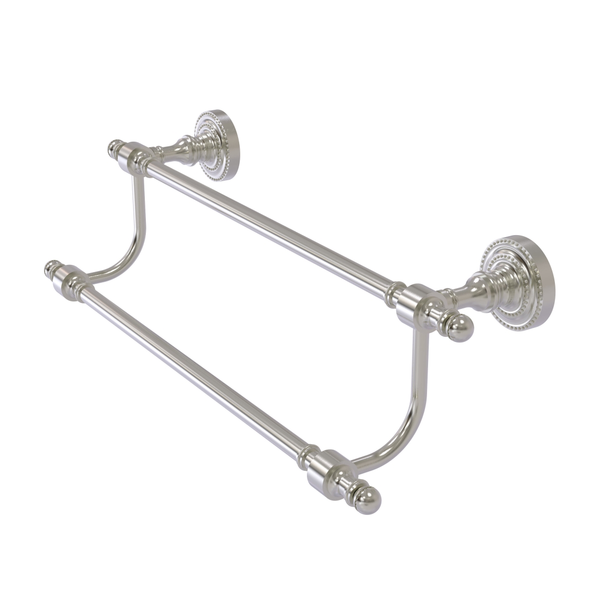 Allied Brass RD-72-30-SN 30 in. Retro Dot Collection Double Towel Bar&#44; Satin Nickel