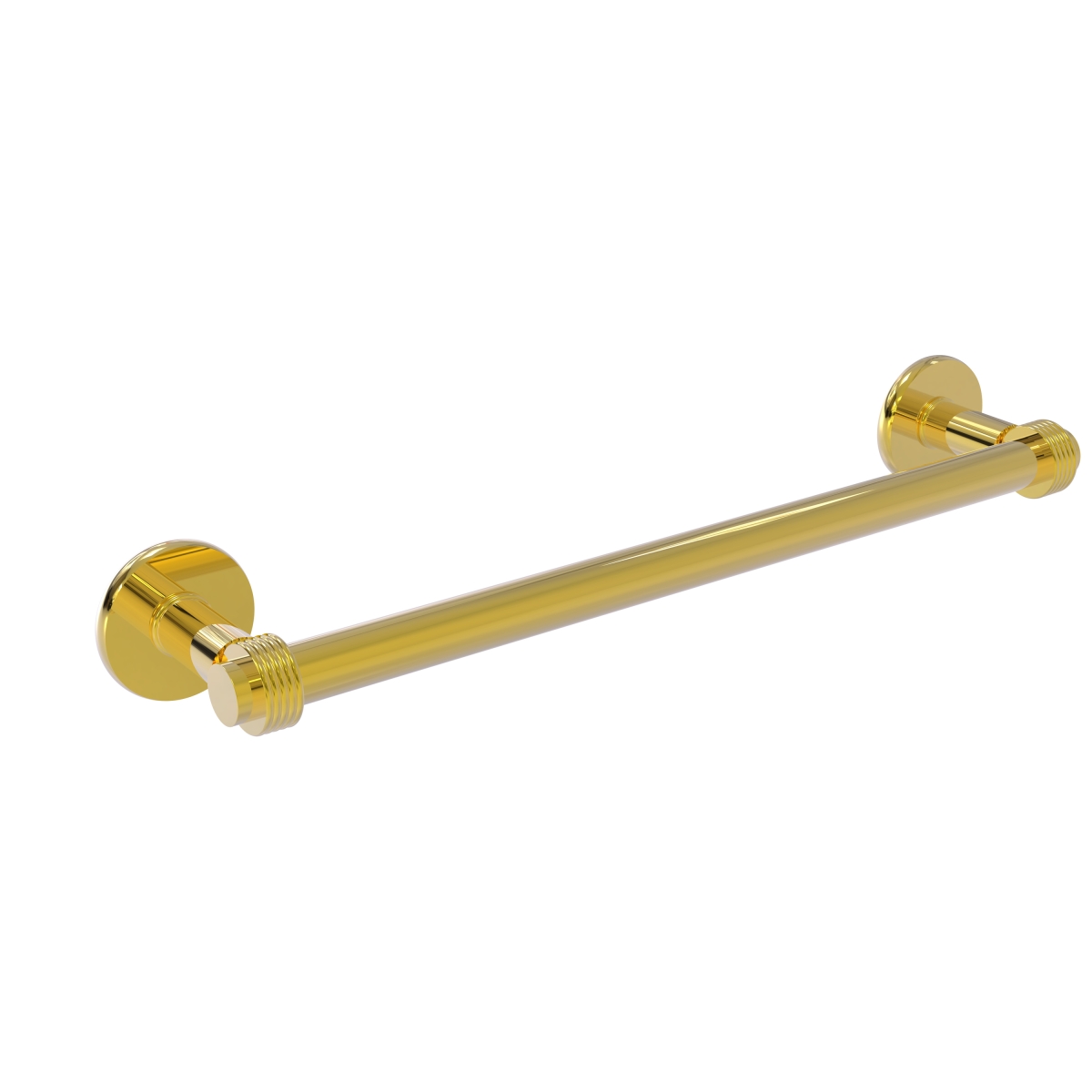 Allied Brass 2051G-24-PB 24 in. Continental Collection Towel Bar with Groovy, Polished Brass