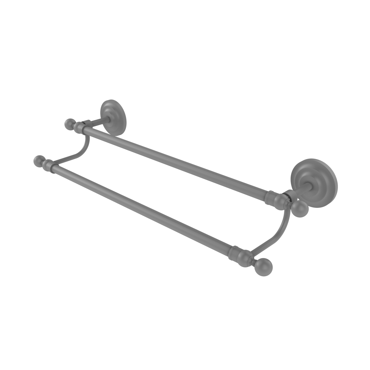 Allied Brass QN-72-24-GYM 24 in. Que First Collection Double Towel Bar, Matte Gray