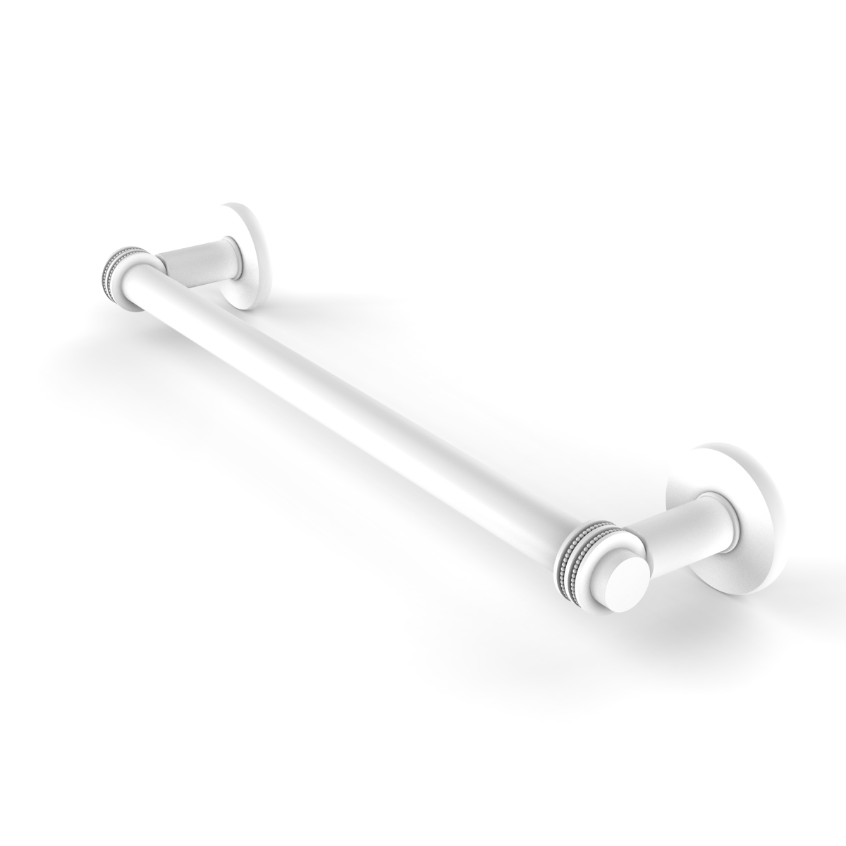 Allied Brass 2051D-24-WHM 24 in. Continental Collection Towel Bar with Dotted, Matte White