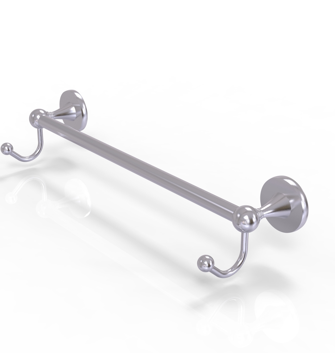 Allied Brass SL-41-36-HK-SCH 36 in. Shadwell Collection Towel Bar with Integrated Hooks, Satin Chrome - 4.5 x 6 x 38.25 in.