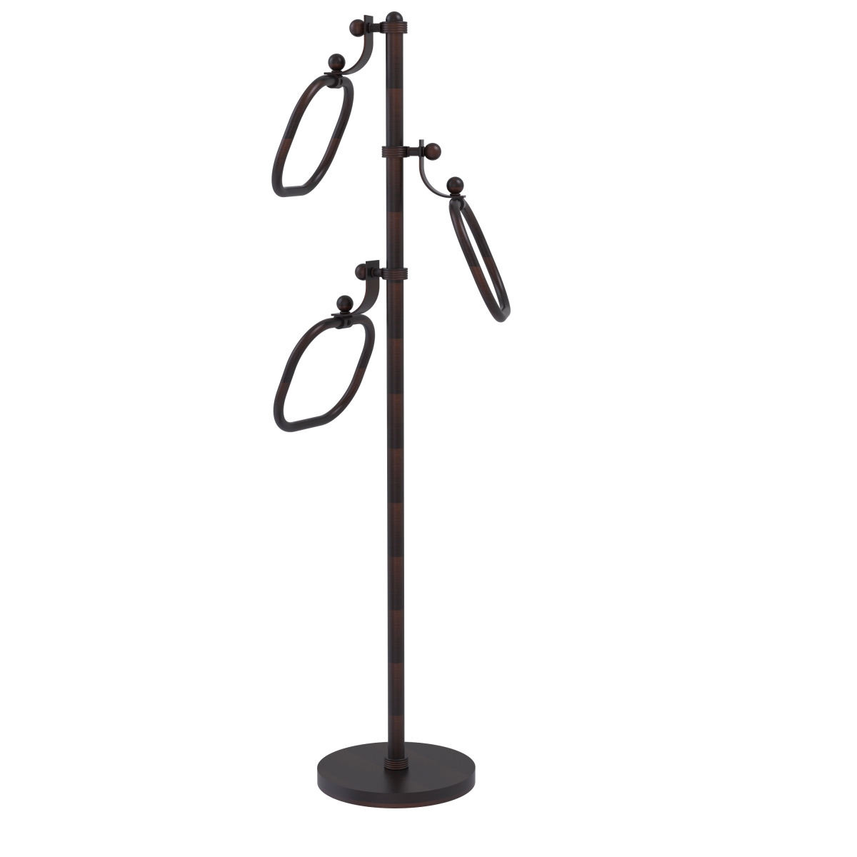 Allied Brass TS-83G-VB 9 in. Towel Stand with Oval Towel Rings, Venetian Bronze - 49 x 10.5 x 14 in.