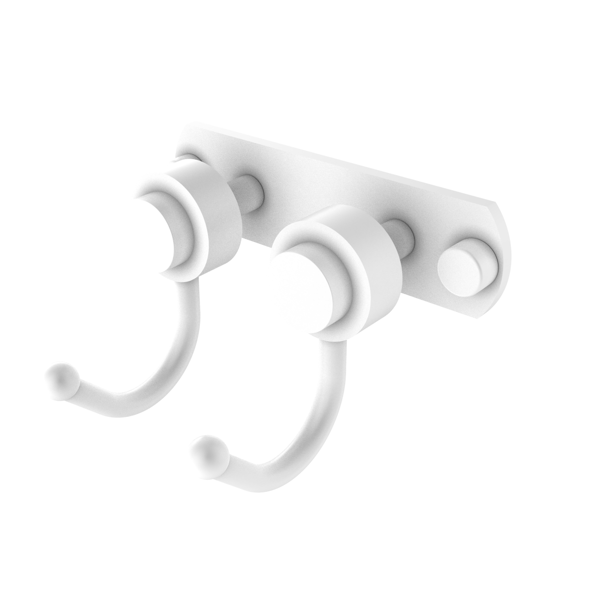 Allied Brass 920-2-WHM Mercury Collection 2 Position Multi Hook with Smooth Accent, Matte White