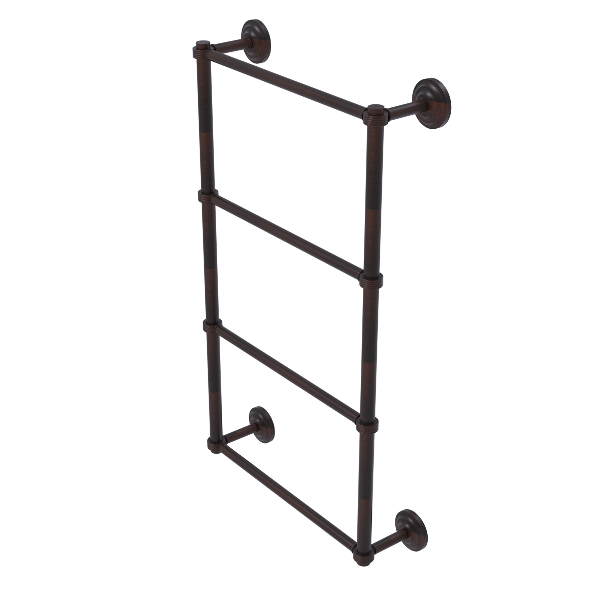 Allied Brass QN-28G-36-VB 36 in. Que First Collection 4 Tier Ladder Towel Bar with Groovy, Venetian Bronze