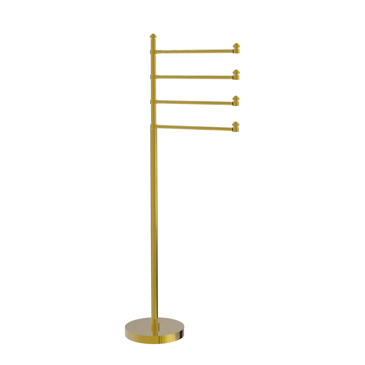 Allied Brass SB-84-UNL Southbeach Collection Free Standing 4 Pivoting Swing Arm Towel Stand, Unlacquered Brass