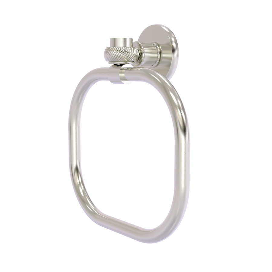 Allied Brass 2016T-SN Continental Collection Towel Ring with Twist Accents, Satin Nickel