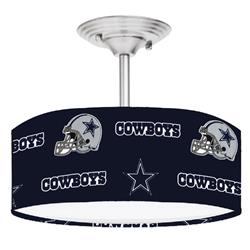 888 Cool Fans DR-0001078 Cowboys NFL Football Brushed Nickel Drum Style LED Lamp Fixture