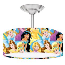 888 Cool Fans DR-0001130 Disney Princess Packed 2 Light Brushed Nickel Drum Style LED Lamp Fixture