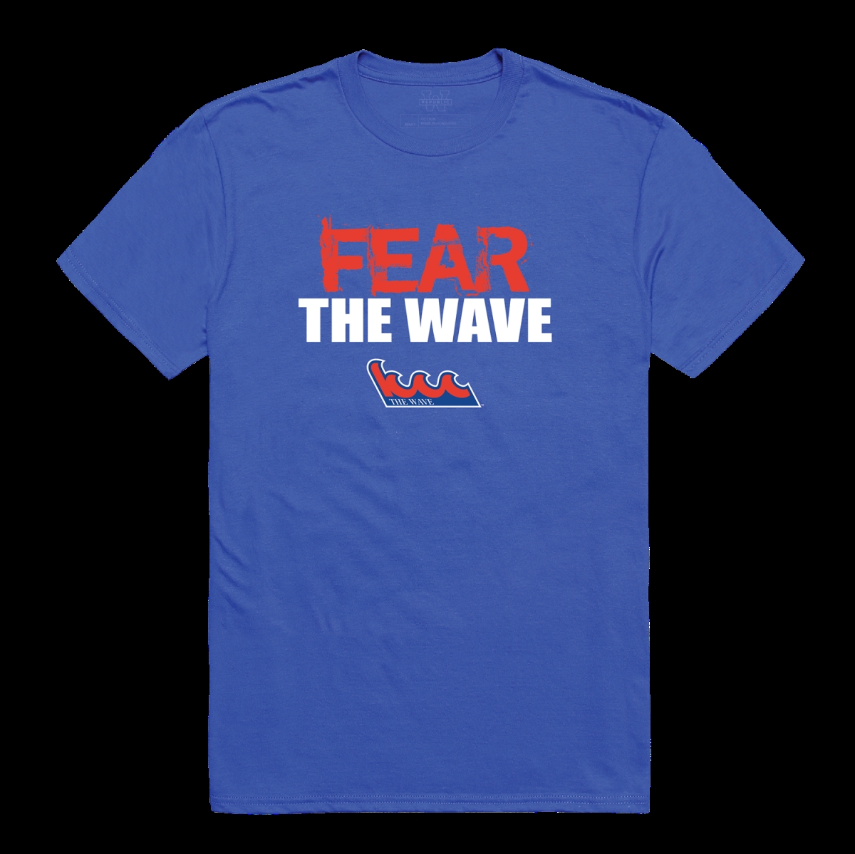 W Republic 518-660-RYL-03 Kingsborough CC The Wave Fear College T-Shirt&#44; Royal Blue - Large