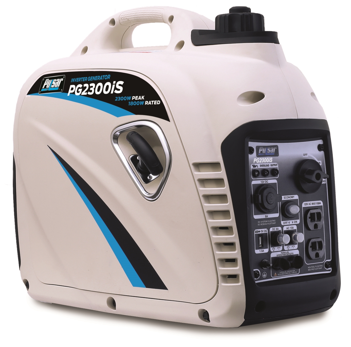 Pulsar PG2300iS 2300W Portable Gas-Powered Inverter Generator with USB Outlet & Parallel Capability