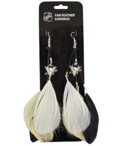 Little Earth Pittsburgh Penguins Team Color Feather Earrings