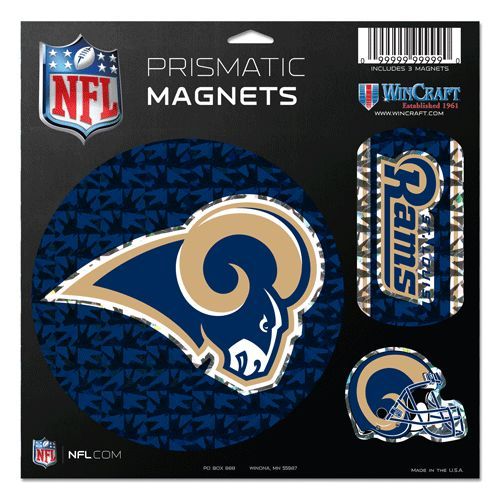 Wincraft St. Louis Rams Magnets 11x11 Die Cut Prismatic Set of 3