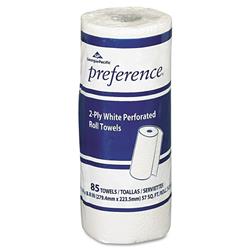 Georgia-Pacific Georgia Pacific 27385 PE White 2ply Preference Perforated Kitchen Roll Towel - Case of 30